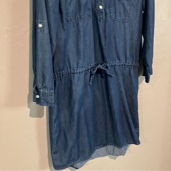 Gloria Vanderbilt Denim Dresse Indigo Chambray Shirt Blouse Dress Womens Sz S - Picture 2 of 11